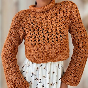 Le modèle de haut court au crochet Nove. Modèle numérique au crochet.