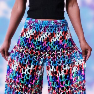 CROCHET PATCH DETAILING WASHED THERMAL PANTS-2 COLORS