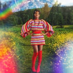 The Moonbeam Crochet Top and Crochet Skirt Pattern. Digital Crochet Download.