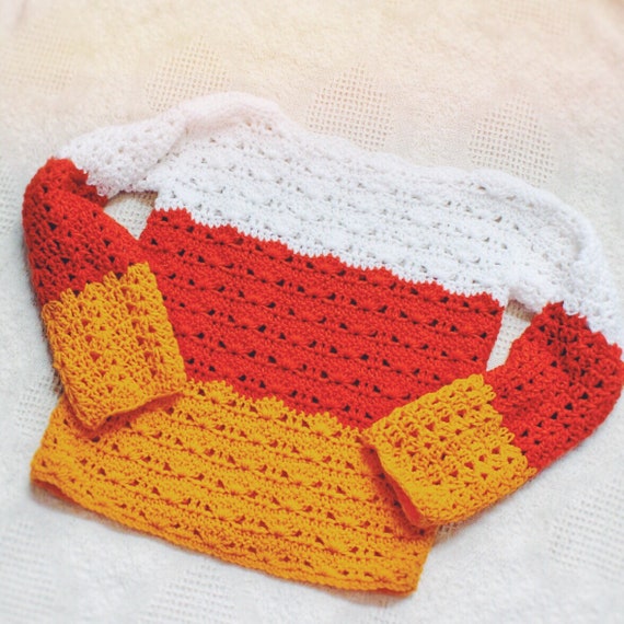 The Candy Corn Crochet Sweater Pattern. Instant Download Etsy Canada