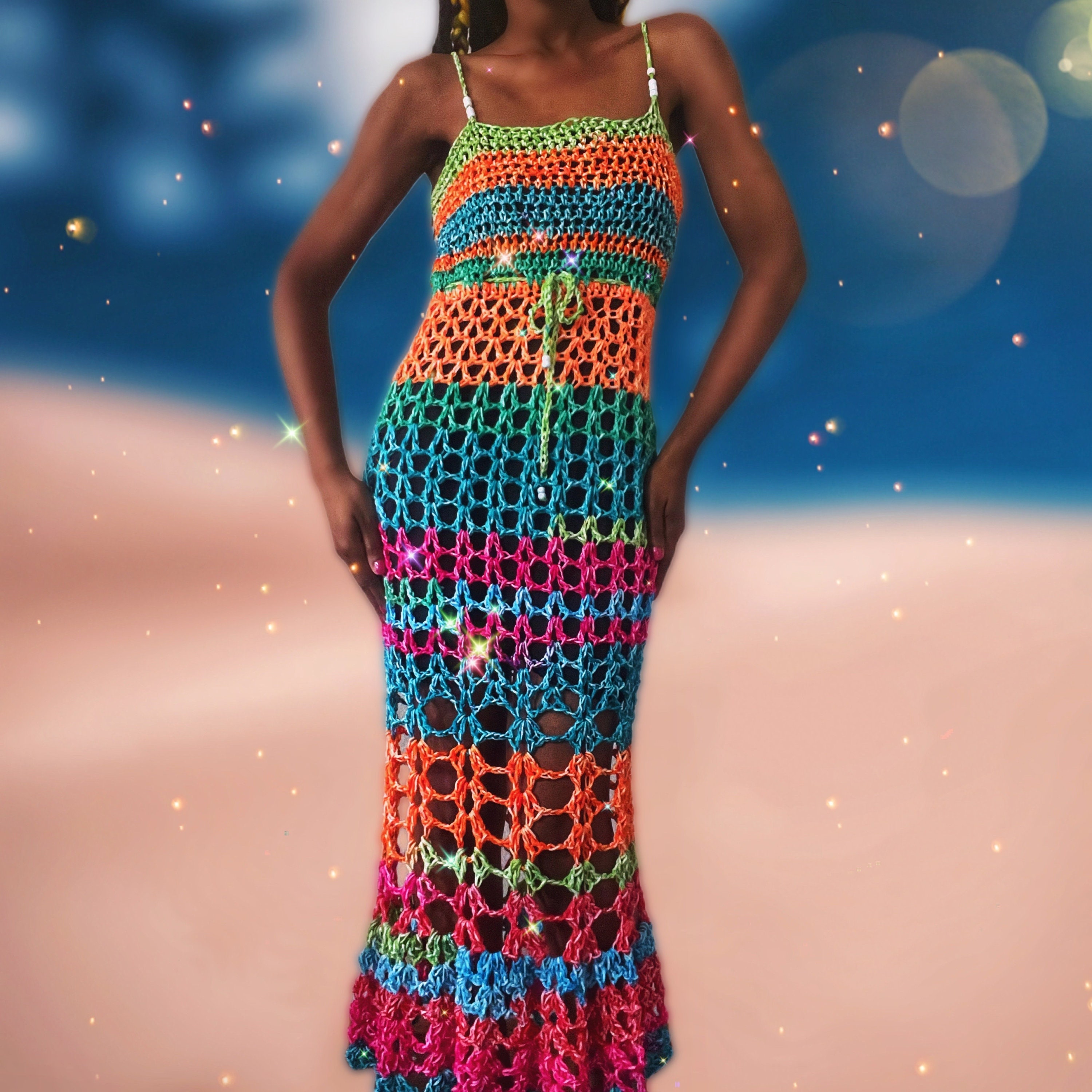 kitri crochet dress KITRI Women's Delilah Black Mixed Crochet Knit Dress in Black/Mint KITRI