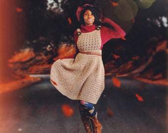 The Wallum Crochet Overall Dress Pattern. Digital Crochet Pattern.