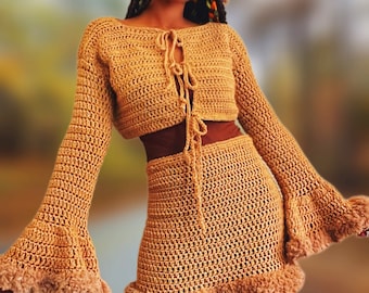 The Gemini Crochet Top Crochet Skirt Set Pattern Pattern. Instant Download!