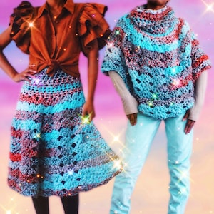 The Cirrus  Oversized Crochet Cape Poncho Crochet. Digital Crochet Pattern.
