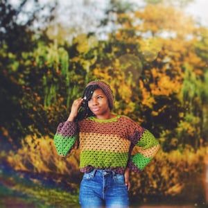 The Jasper Crochet Sweater and Crochet Hat Pattern. Instant Download!
