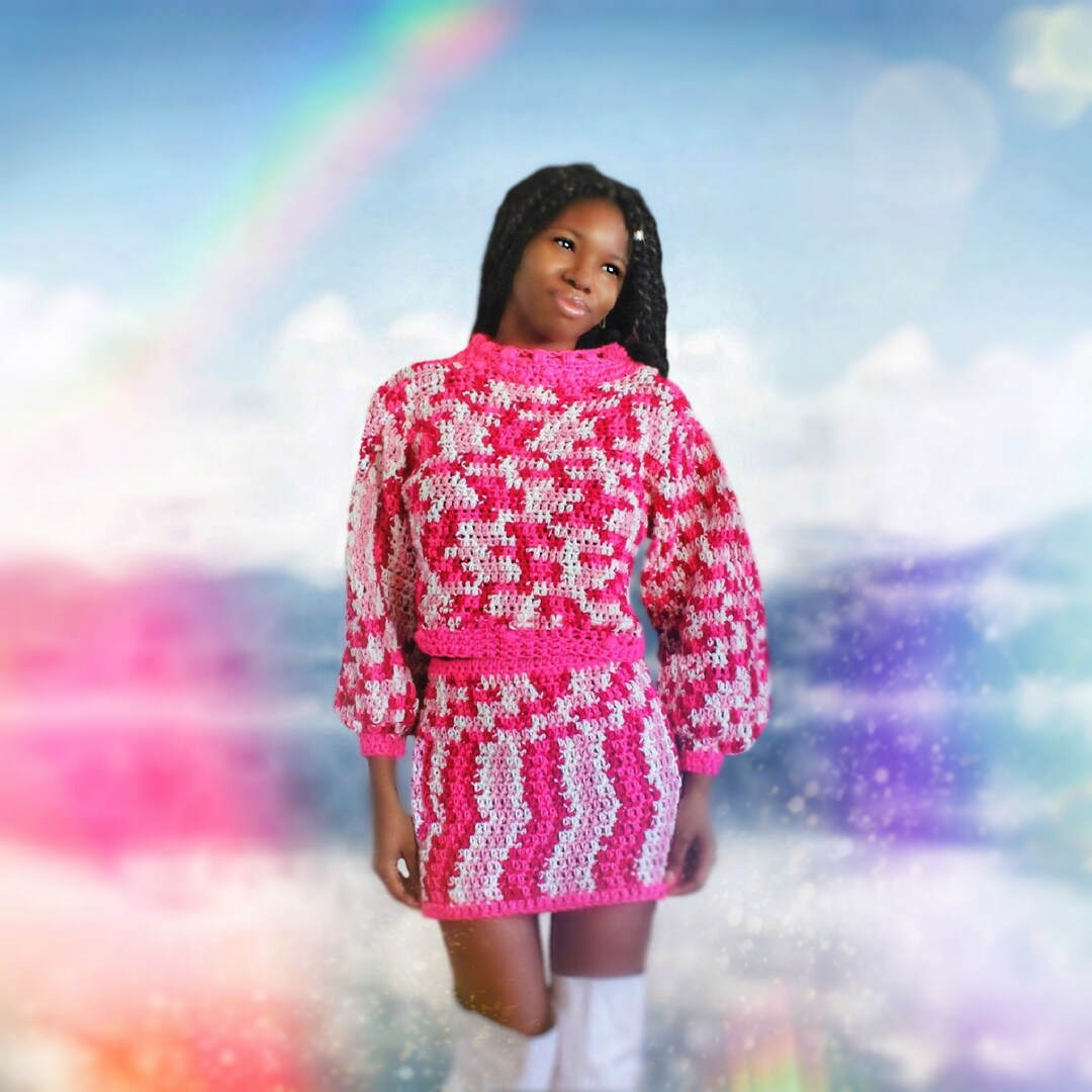 2 in 1 Special. Mayzen Crochet Set. Crochet Skirt & Crochet Top