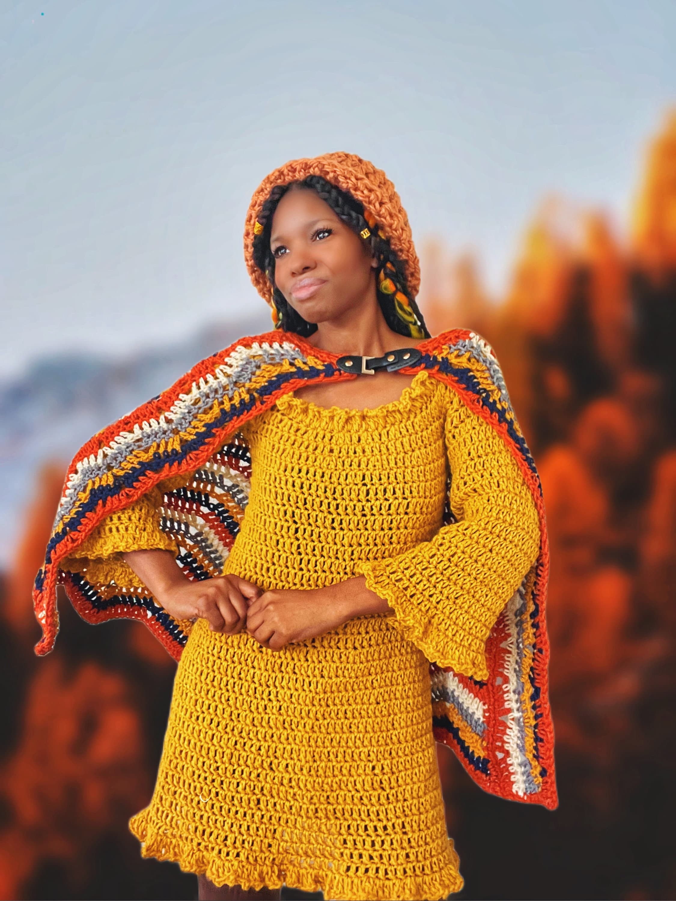 cecilietelle Round Long Poncho イエロー cecilietelle Round Long