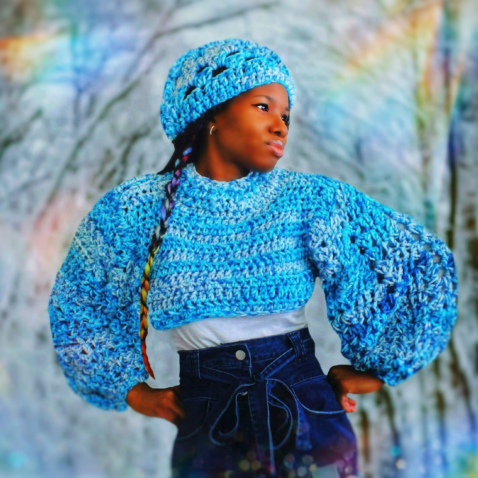 The Aestras Cropped Crochet Sweater Pattern. Instant Download! - Etsy