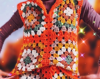 The Trolley Wood Crochet Vest Top Digital Crochet Pattern.