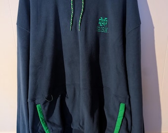 Men's Columbia Navy Notre Dame Fighting Irish Flanker Fleece Pullover Hoodie size XXL