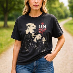 Camiseta Depeche Mode, estilo vintage dos anos 90, camiseta unissex da banda punk.