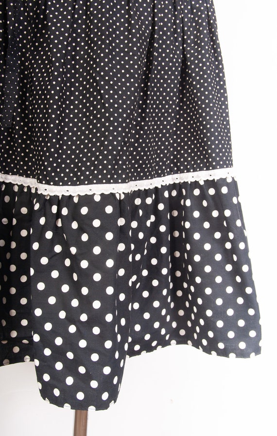 Vtg Tiered Cotton Polka dot  Full skirt  / Vtg Ba… - image 8