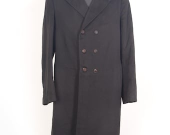 Antiker Gehrock aus Wolle / 1910er Jahre / Viktorianischer Stil / Edwardianischer Stil / Zweireiher, formelle Kleidung / XS S
