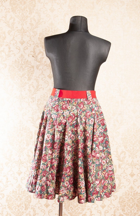 Butterfly buckle Cotton Full skirt / Bold roses p… - image 4