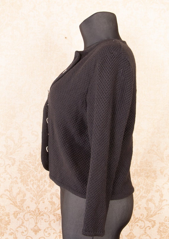 Black Knitted Dirndl Trachten Cardigan  / New Woo… - image 3
