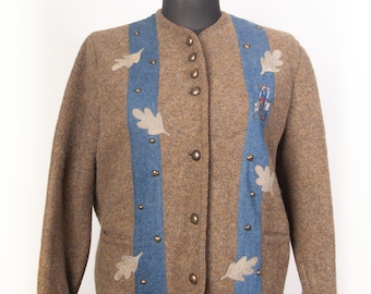 Vintage Julius Lang Austrian Tyrolean Blazer / Pure New Wool Trachten Jacket / XL