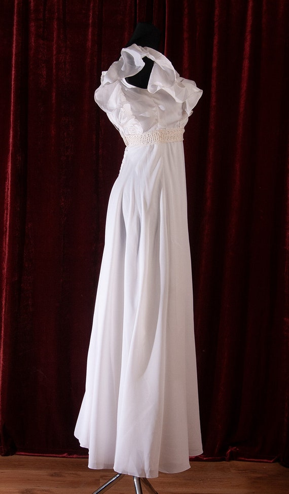 Vintage La Sposa White Wedding  Maxi Dress  / Cro… - image 5