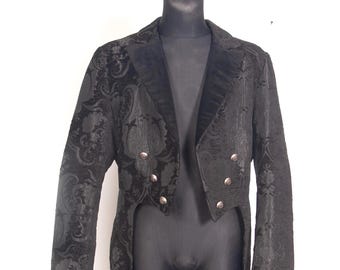 Victorian Steampunk Gothic Tapestry Tailcoat: Shrine of Hollywood / Sz XL