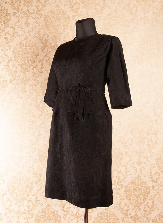 Black 60s Half sleeve Cocktail Party dress / 1960… - image 2