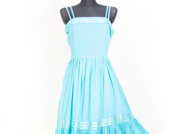 1970s Turquoise Maxi Dress – Lucie Linden Prairie Boho Summer Style