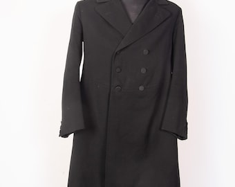 Antyczny edwardiański surdut z lat 1900. / wiktoriańska gotycka odzież męska arystokratów / rozmiar mały średni