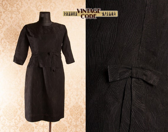 Black 60s Half sleeve Cocktail Party dress / 1960… - image 1