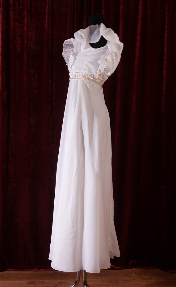 Vintage La Sposa White Wedding  Maxi Dress  / Cro… - image 3