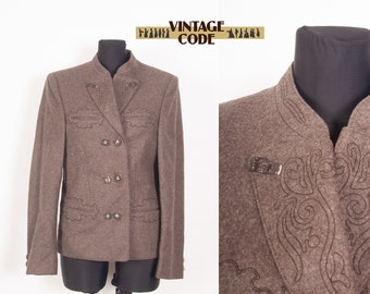 Original Loden Trachten Wool  Blazer Jacket /  Vtg Austrian Bavarian wool Blazer Jacket   / sz  Small to Medium