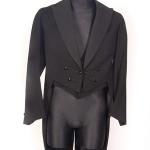 20s 30s 2 Pieces Tailcoat Suit set  Wool Tailcoat and Waistcoat / Teens XS Small Swedish vtg formal wear