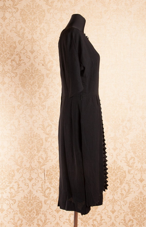 Black 50s 60s  Wiggle dress by Nelson Caine / Lit… - image 5