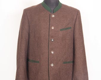 Vtg Austrian men's trachten wool jacket / Hammerschmid traditional tracht blazer / size EU52 large