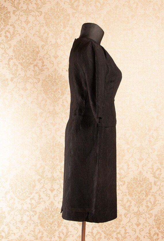 Black 60s Half sleeve Cocktail Party dress / 1960… - image 5