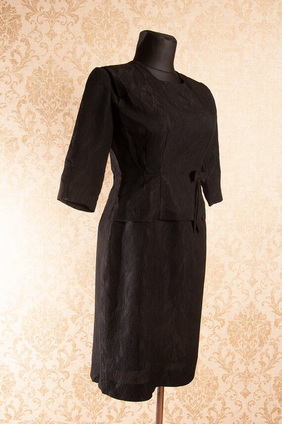 Black 60s Half sleeve Cocktail Party dress / 1960… - image 6