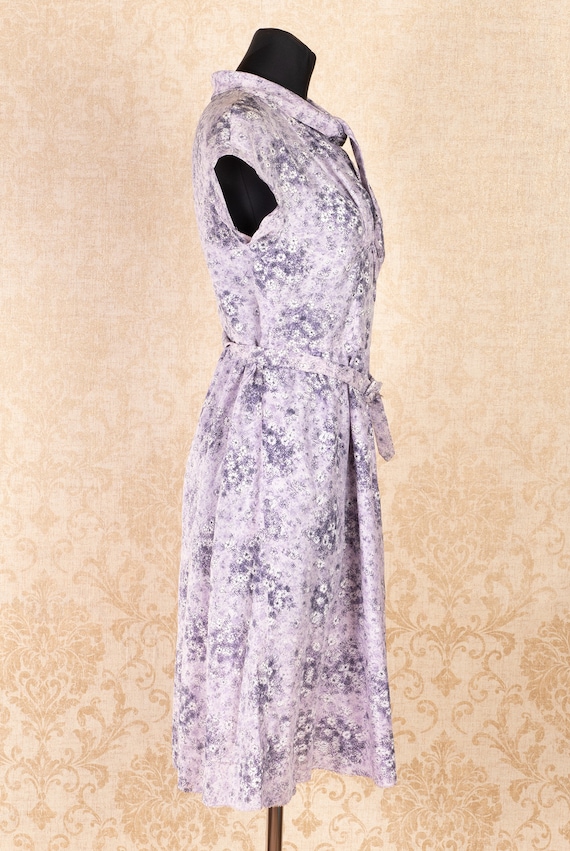 Vintage 1950s 40s Sheer Airy Floral print dress  … - image 3