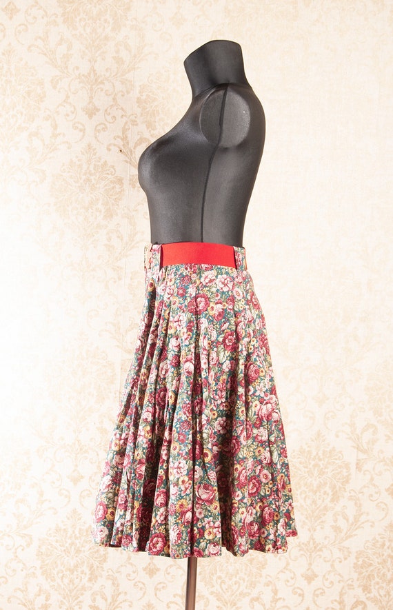 Butterfly buckle Cotton Full skirt / Bold roses p… - image 3