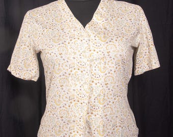 Vintage 1970s Cacharel Liberty of London Blouse / Tana Lawn Cotton Shirt  / M L