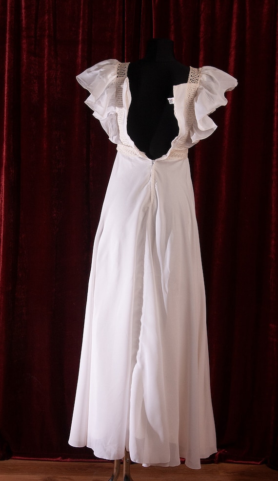 Vintage La Sposa White Wedding  Maxi Dress  / Cro… - image 4