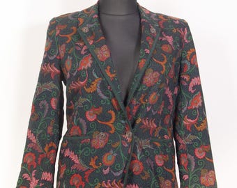 Vintage Peter Hahn Paisley Leichter Woll Blazer / 80er 90er Jahre Vintage Blazer / Größe M L