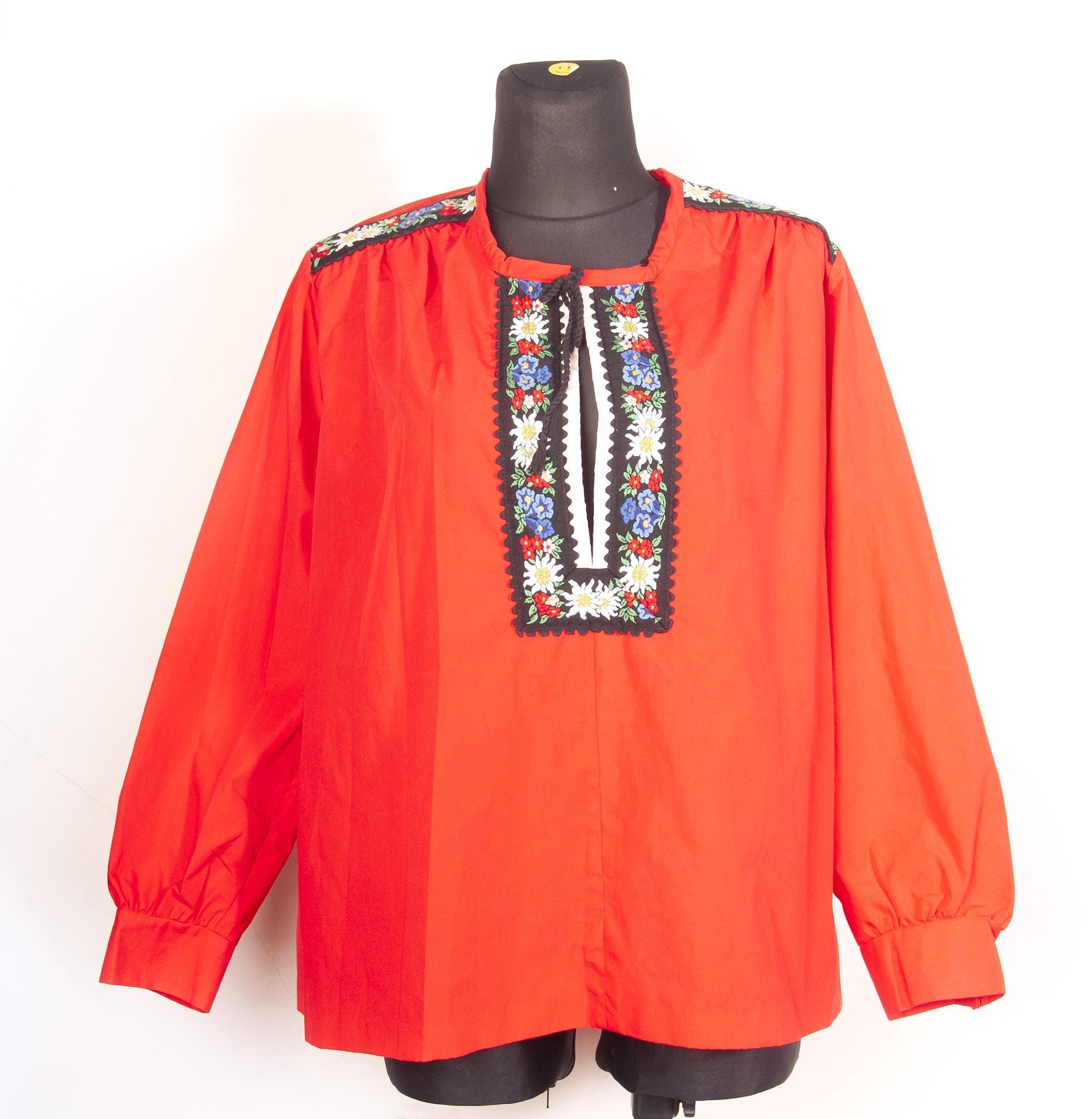 Vintage Swiss Milking Shirt Style Alpine Folk Style Cotton Jacket