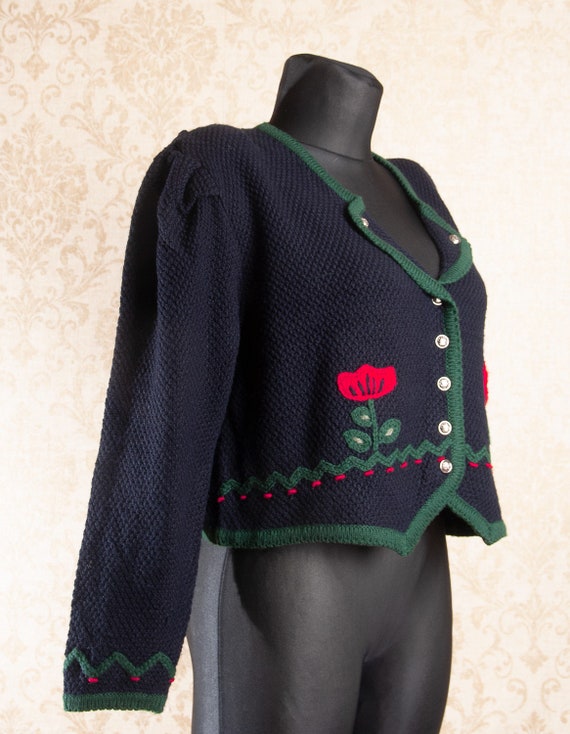 Embroidered Dirndl Trachten Knitted wool blend Kn… - image 6