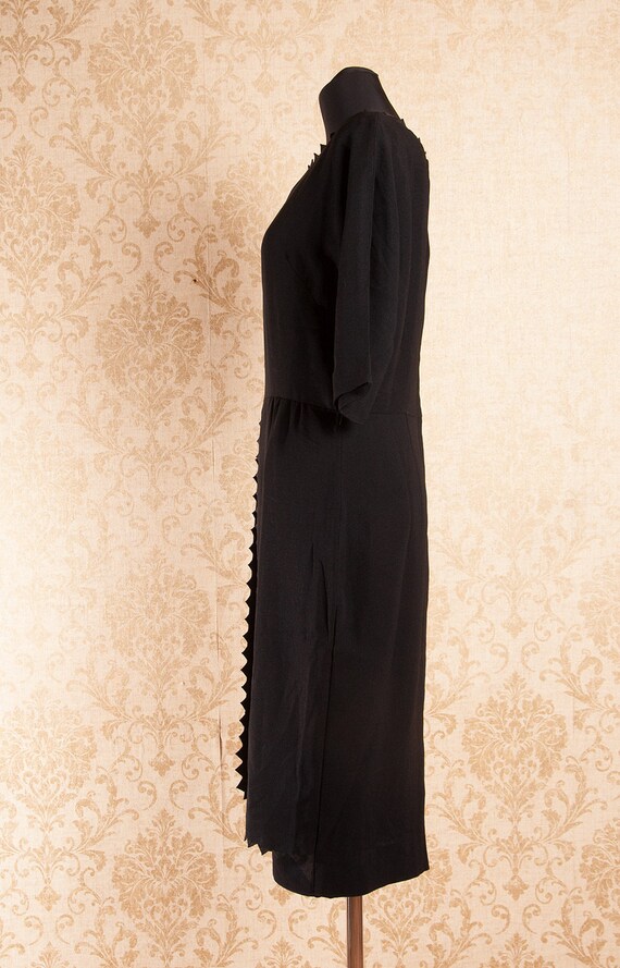 Black 50s 60s  Wiggle dress by Nelson Caine / Lit… - image 3