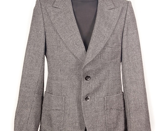 Blazer vintage de color sal y pimienta / Chaqueta deportiva finlandesa de los años 70 / Talla S