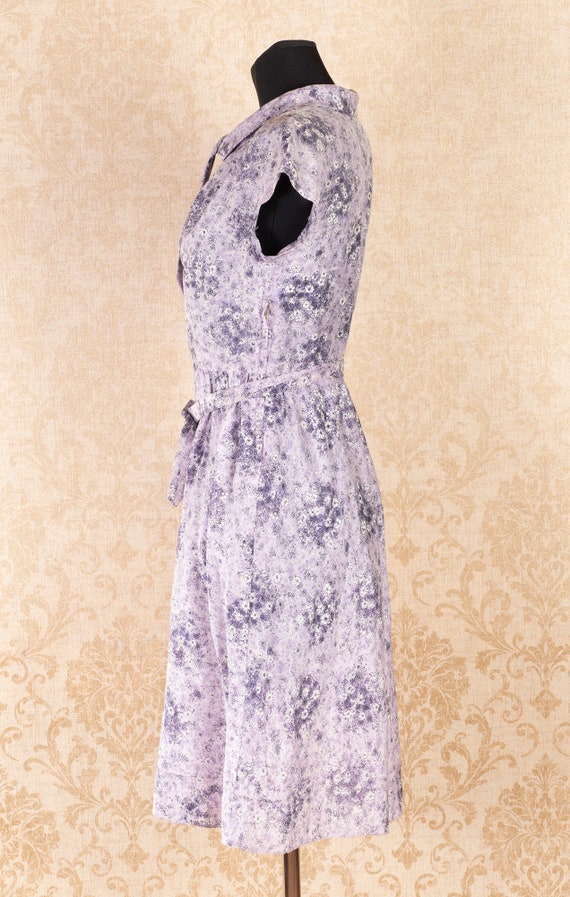 Vintage 1950s 40s Sheer Airy Floral print dress  … - image 5
