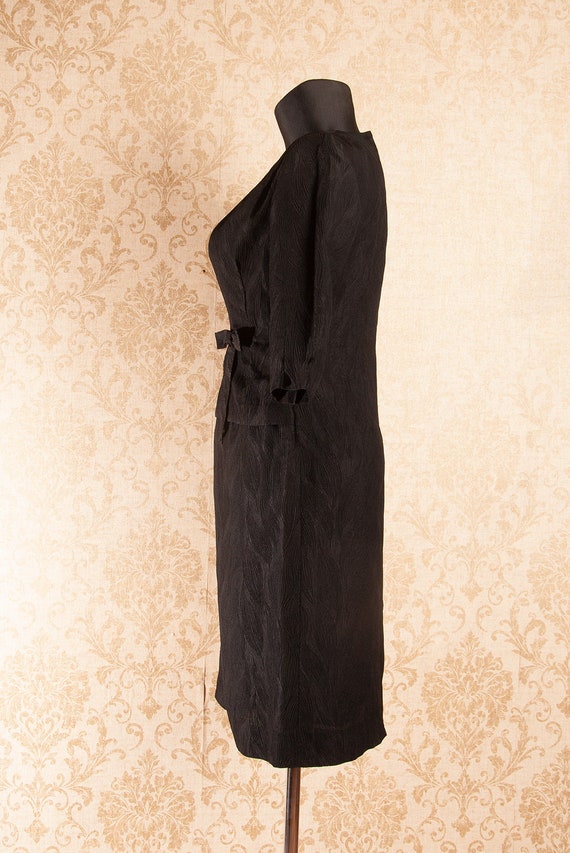 Black 60s Half sleeve Cocktail Party dress / 1960… - image 3