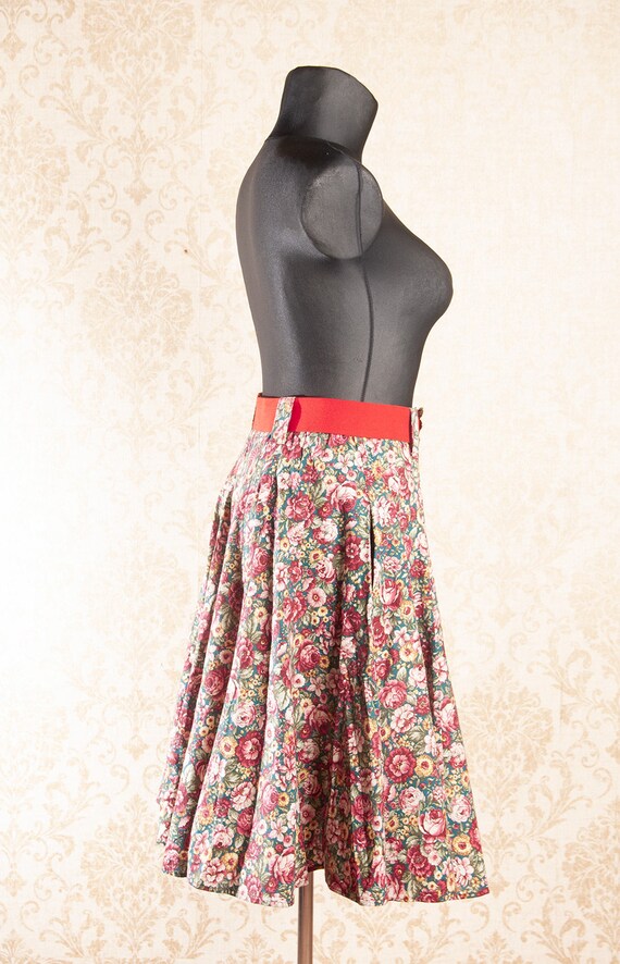 Butterfly buckle Cotton Full skirt / Bold roses p… - image 5