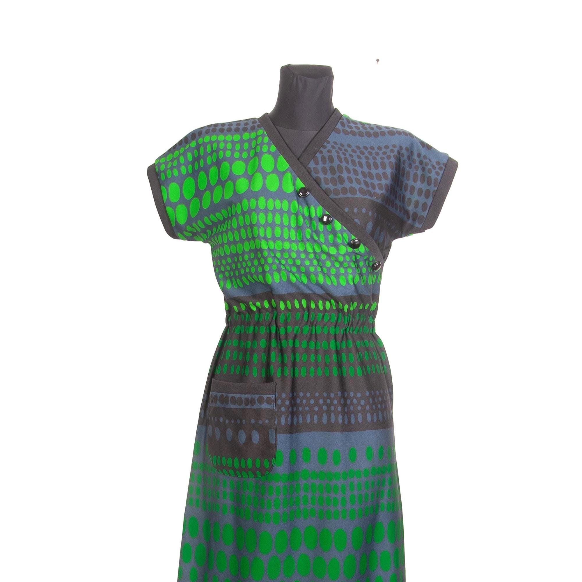 Green Black Dress - Etsy