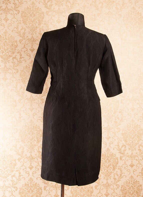 Black 60s Half sleeve Cocktail Party dress / 1960… - image 4