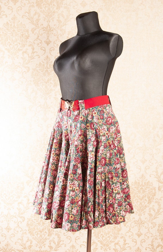 Butterfly buckle Cotton Full skirt / Bold roses p… - image 2