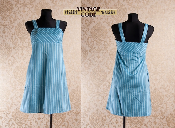 Light blue Marimekko Striped Strap Jokapoika dress