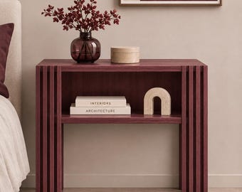Mesita de noche y sala de estar Roxinho hechas a mano con cajón, estilo moderno.